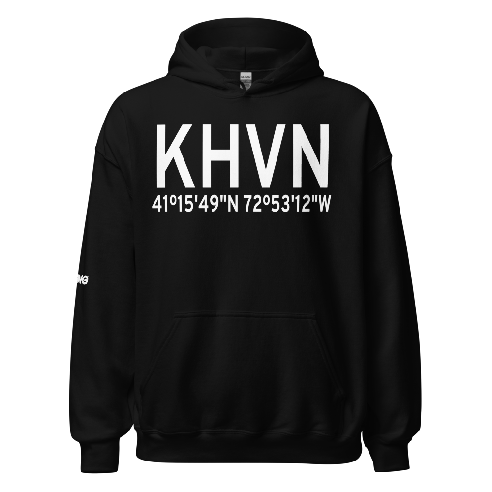 Tweed New Haven Airport (KHVN) ICAO Hoodie Sweatshirt 