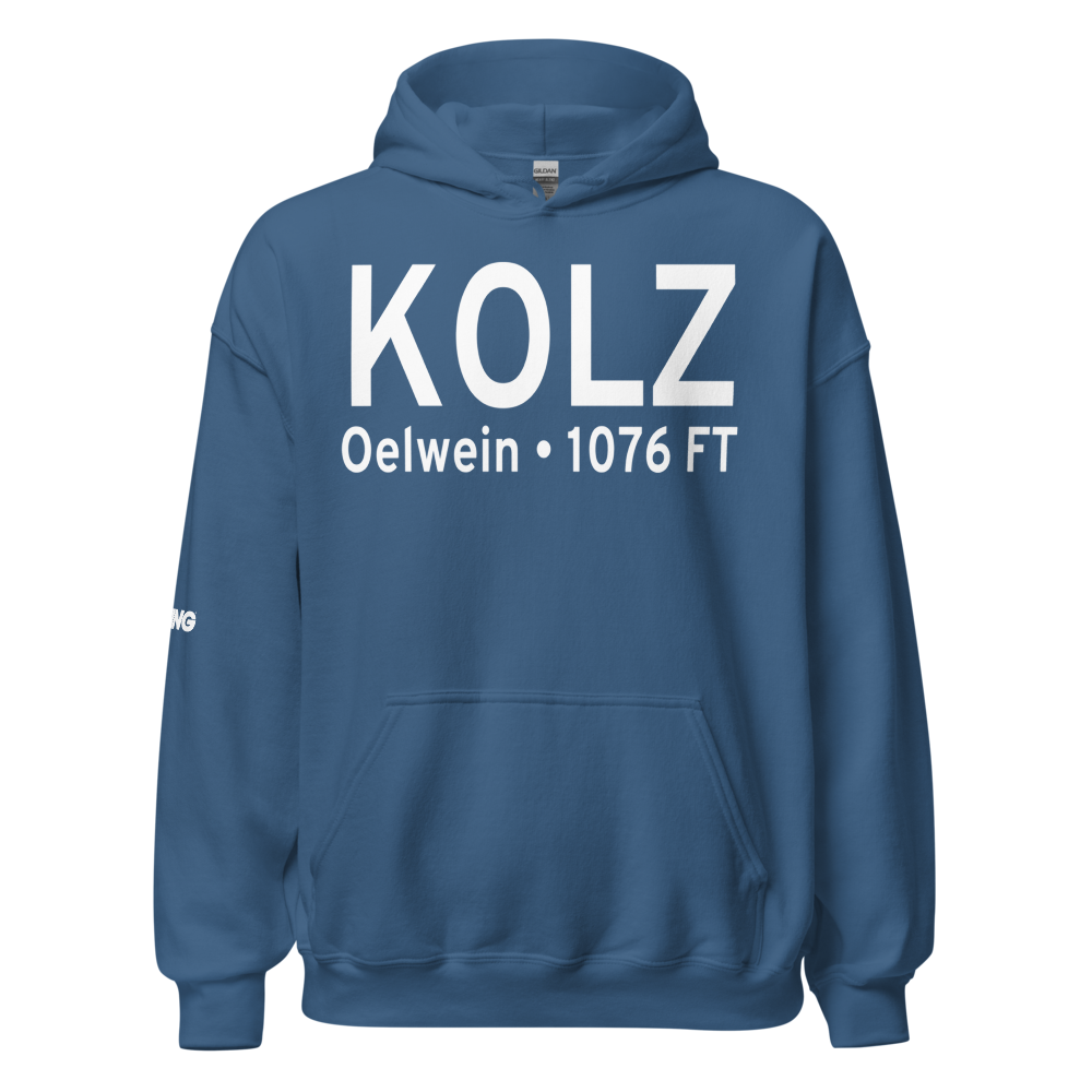 Oelwein Municipal Airport (KOLZ) ICAO Hoodie Sweatshirt 