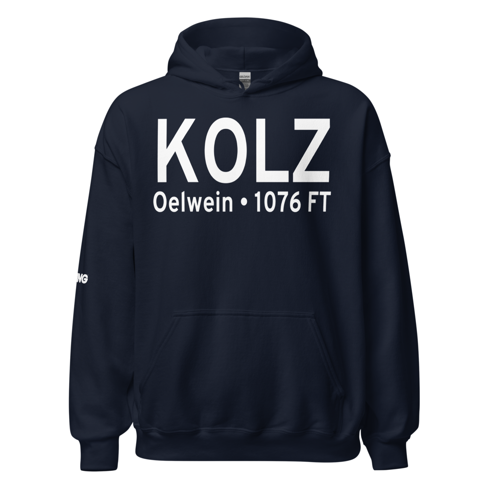 Oelwein Municipal Airport (KOLZ) ICAO Hoodie Sweatshirt 