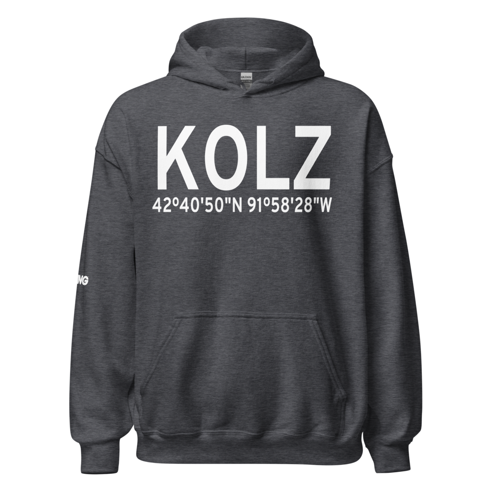 Oelwein Municipal Airport (KOLZ) ICAO Hoodie Sweatshirt 