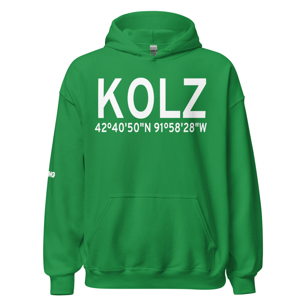 Oelwein Municipal Airport (KOLZ) ICAO Hoodie Sweatshirt 