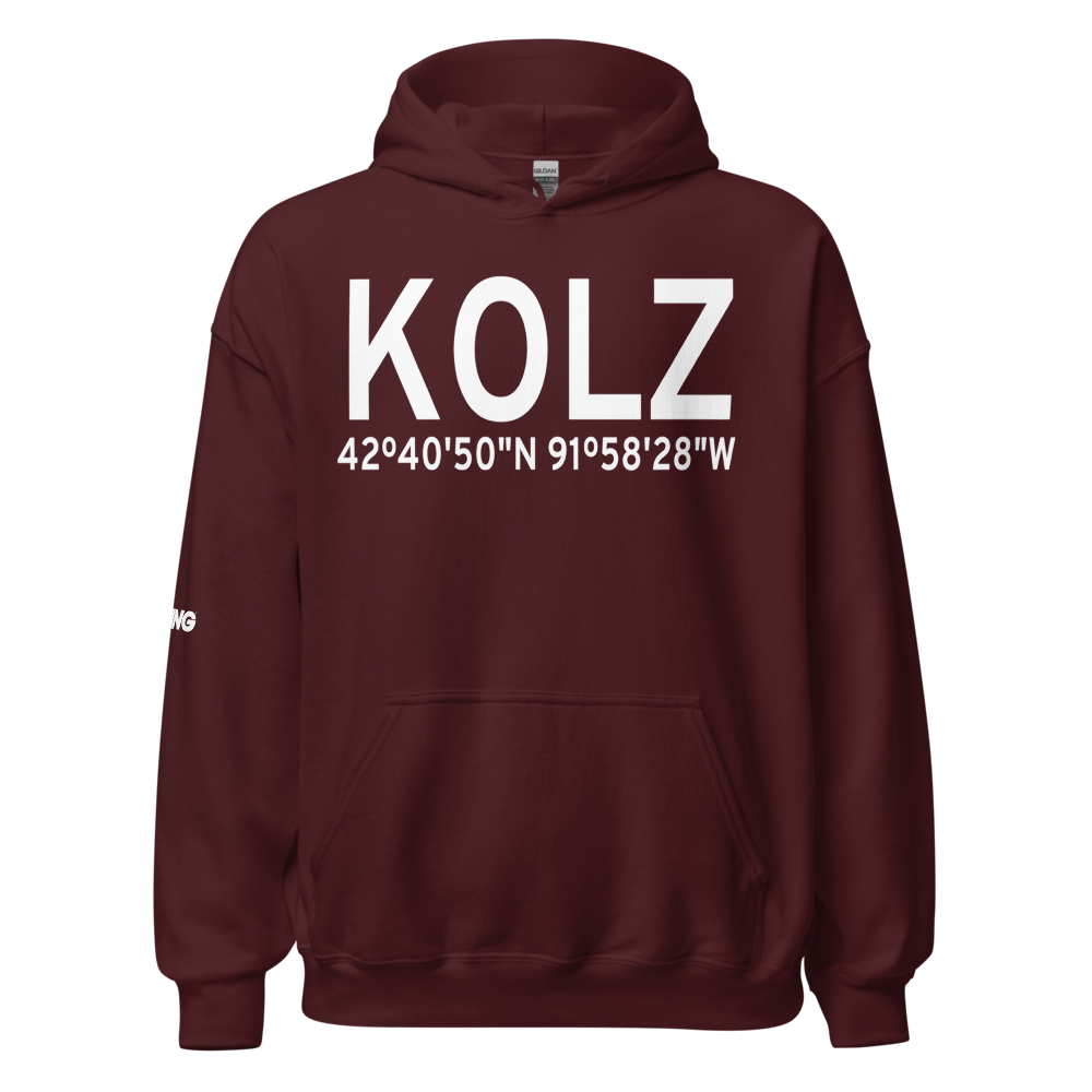Oelwein Municipal Airport (KOLZ) ICAO Hoodie Sweatshirt 