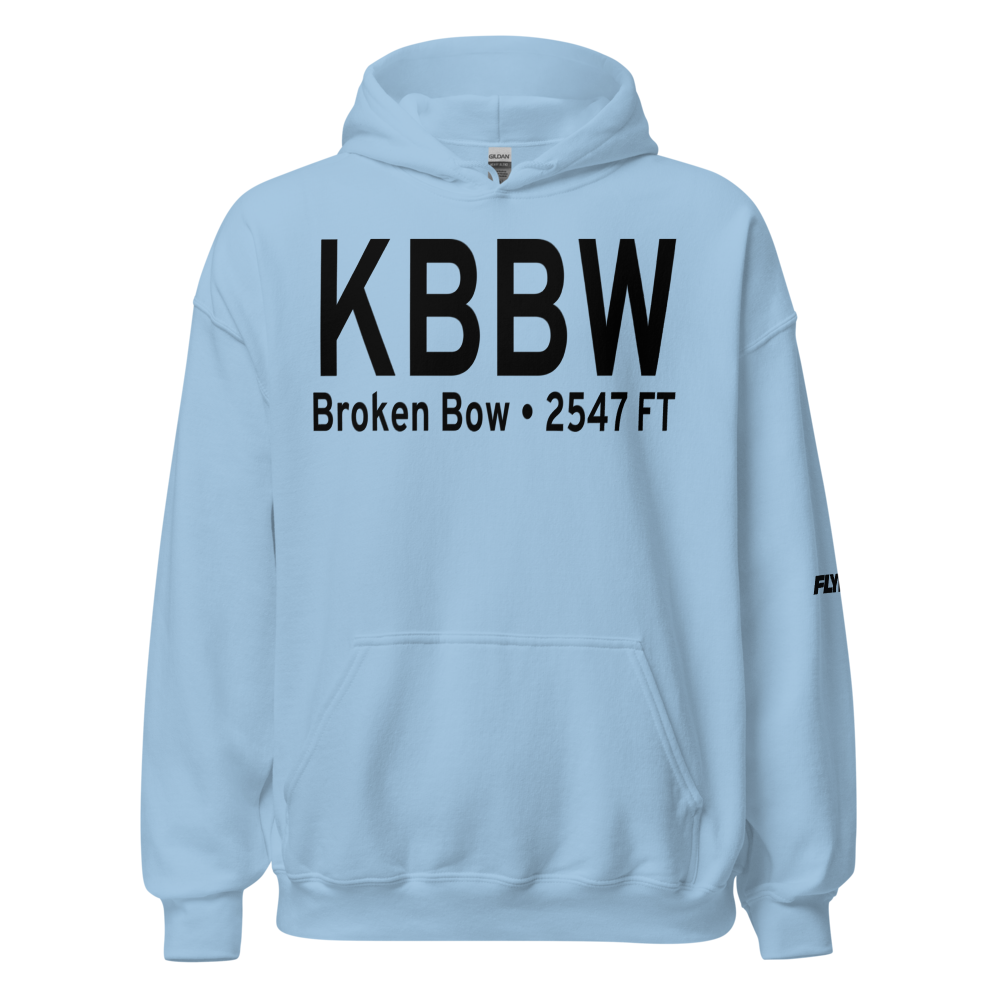 Broken Bow Municipal Airport (KBBW) ICAO Hoodie Sweatshirt 