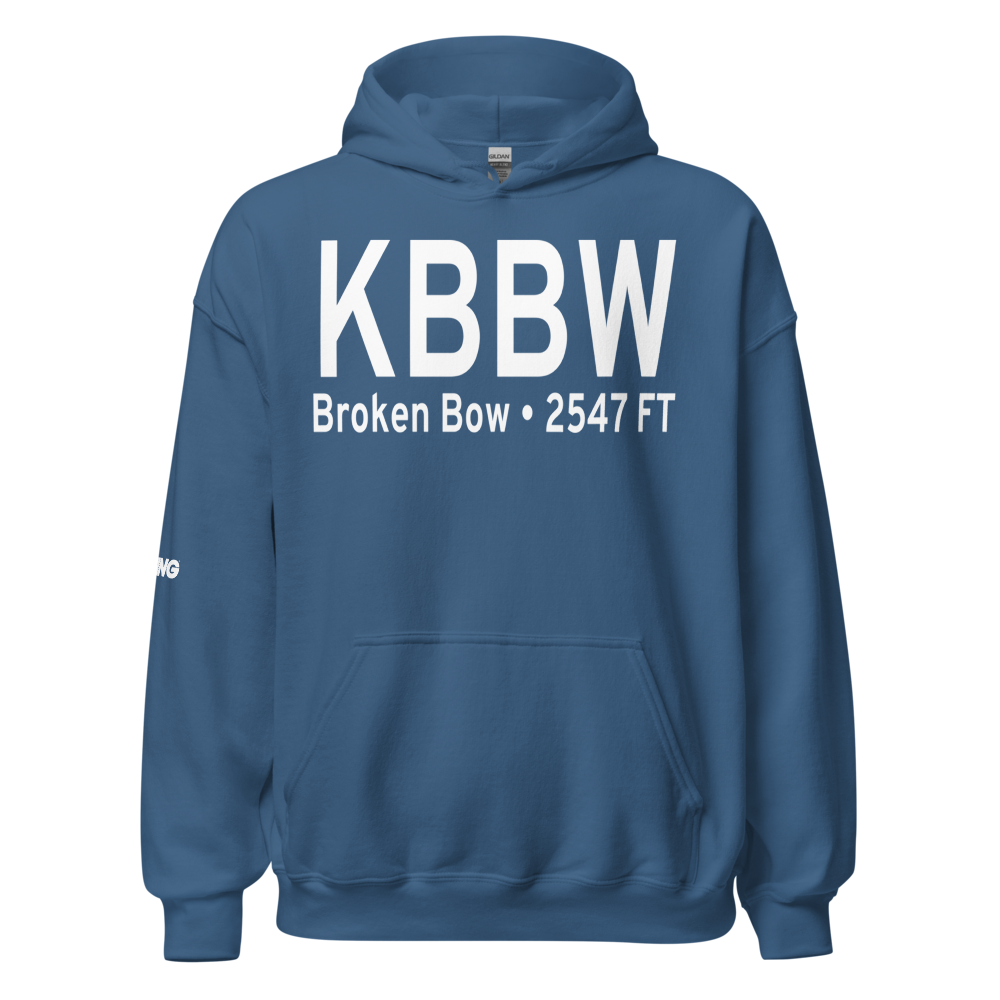Broken Bow Municipal Airport (KBBW) ICAO Hoodie Sweatshirt 