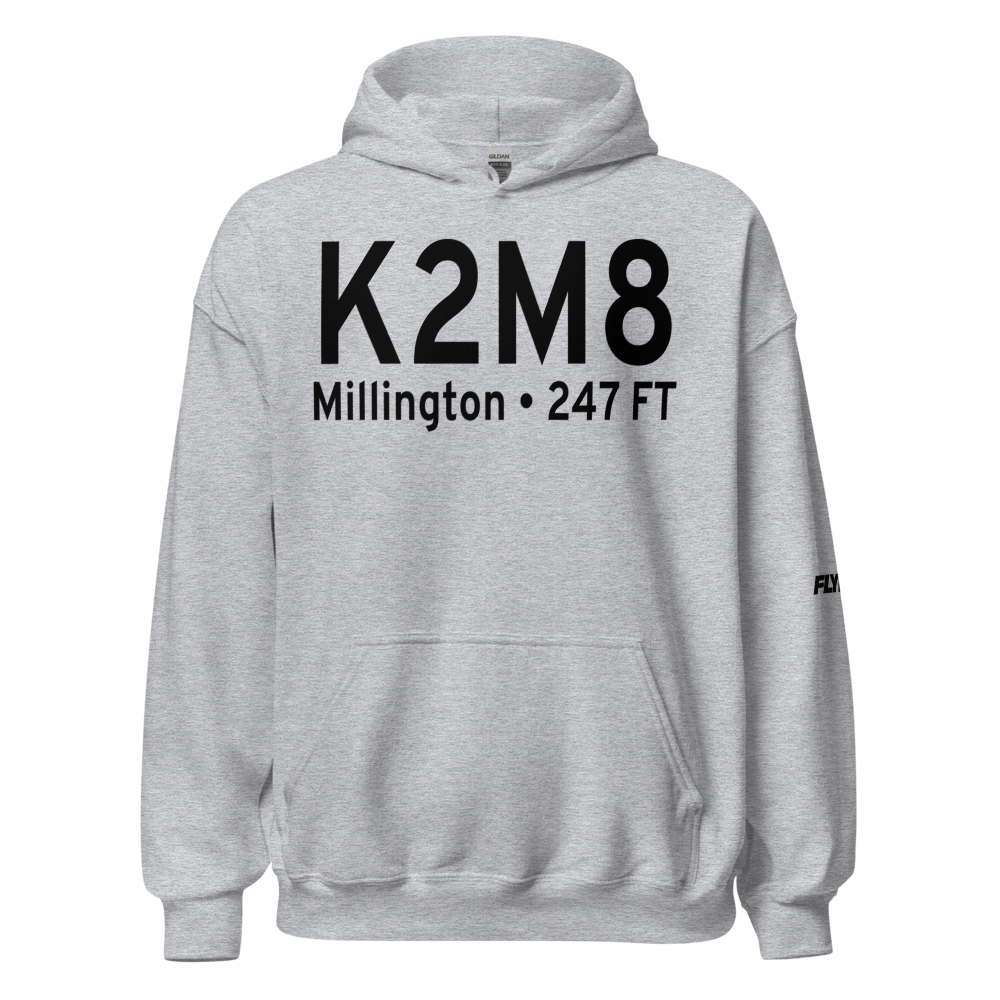 Charles W. Baker Airport (K2M8) ICAO Hoodie Sweatshirt 