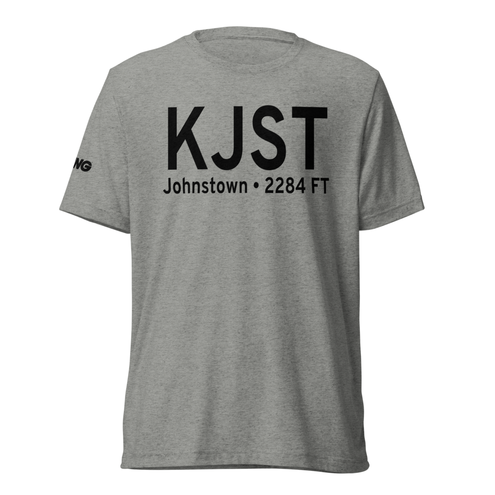 John Murtha Johnstown Cambria County Airport (KJST) ICAO Tri-blend T-Shirt 