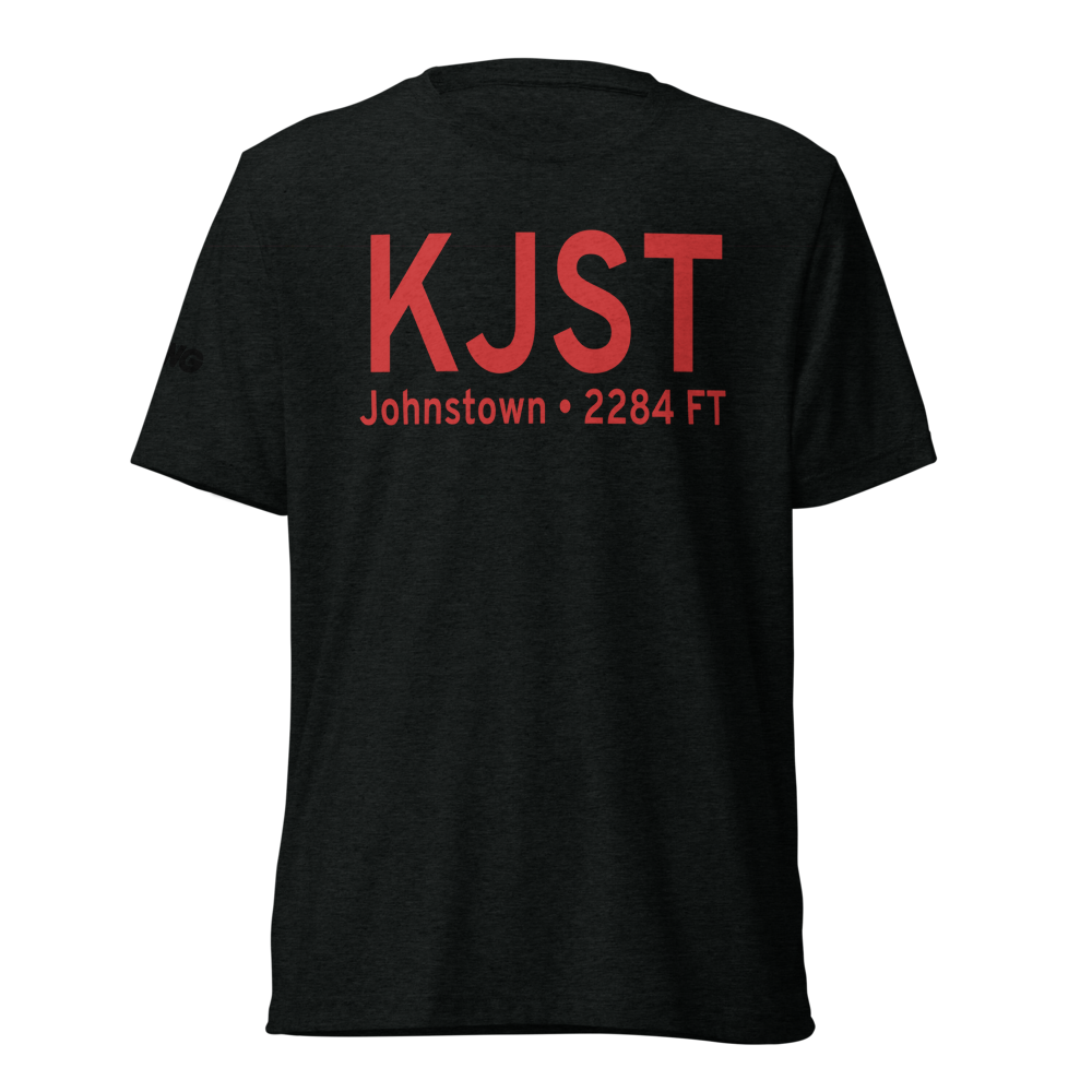 John Murtha Johnstown Cambria County Airport (KJST) ICAO Tri-blend T-Shirt 