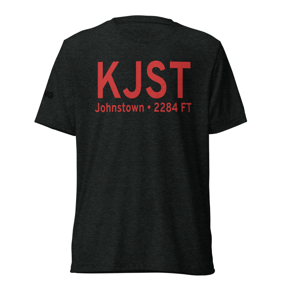 John Murtha Johnstown Cambria County Airport (KJST) ICAO Tri-blend T-Shirt 
