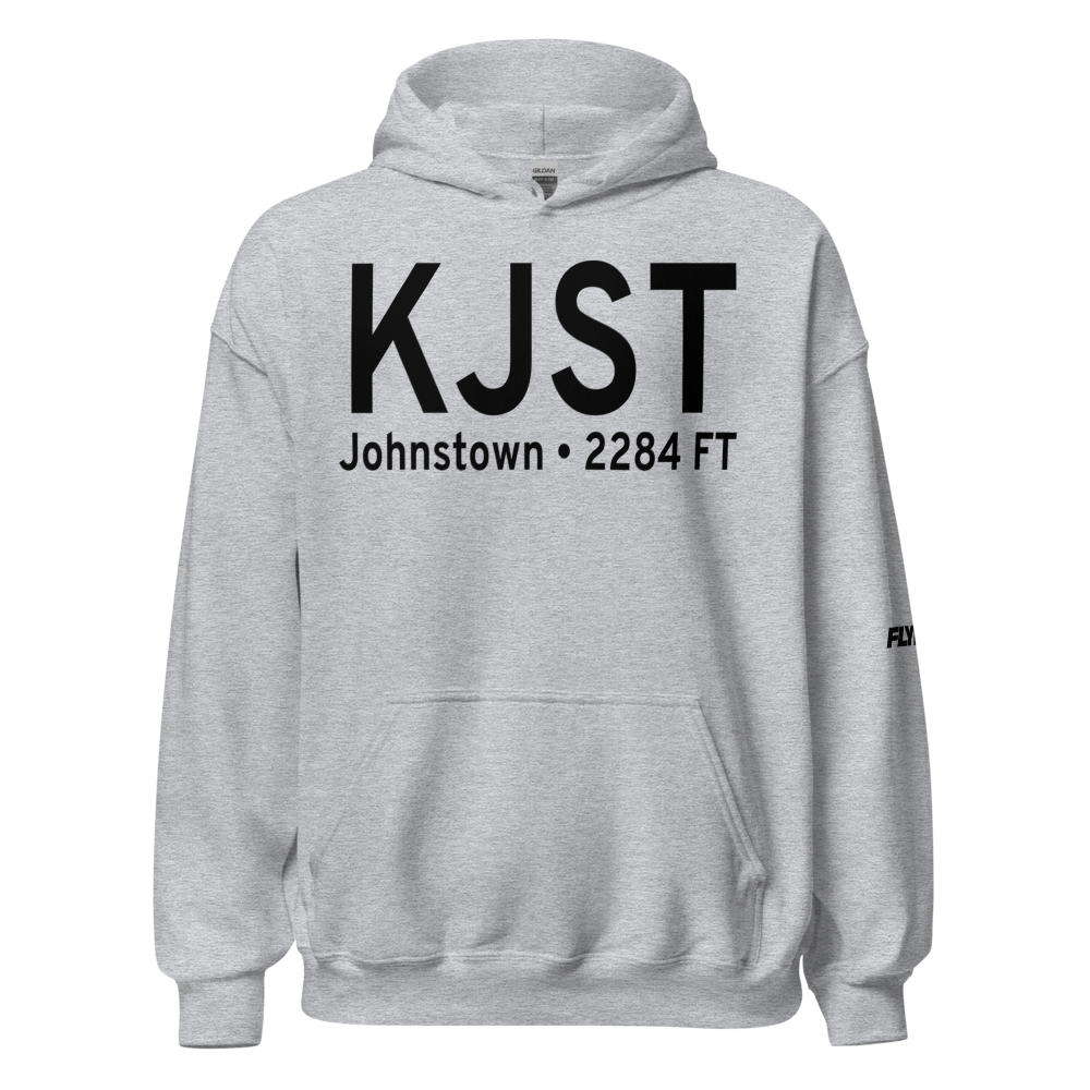 John Murtha Johnstown Cambria County Airport (KJST) ICAO Hoodie Sweatshirt 