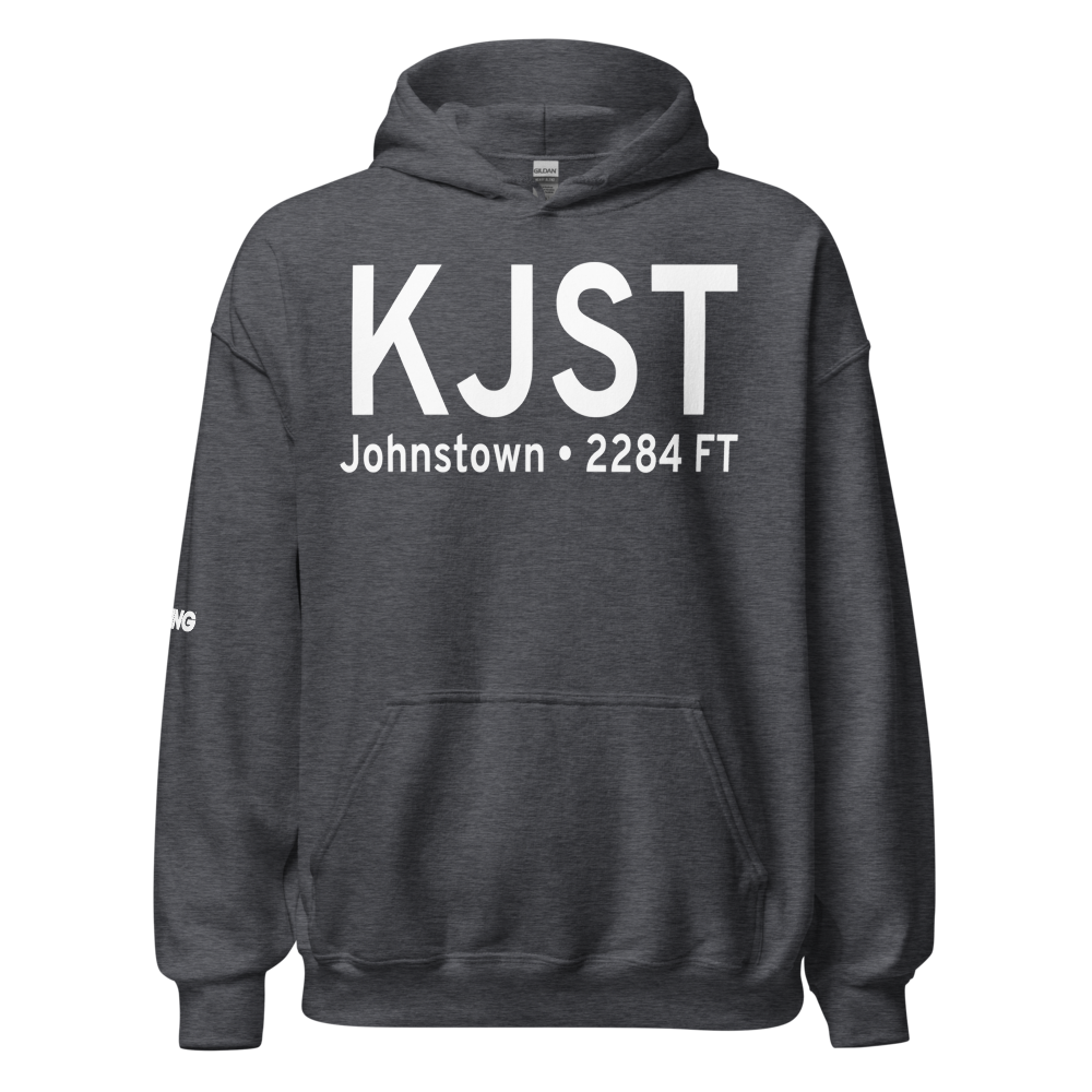 John Murtha Johnstown Cambria County Airport (KJST) ICAO Hoodie Sweatshirt 