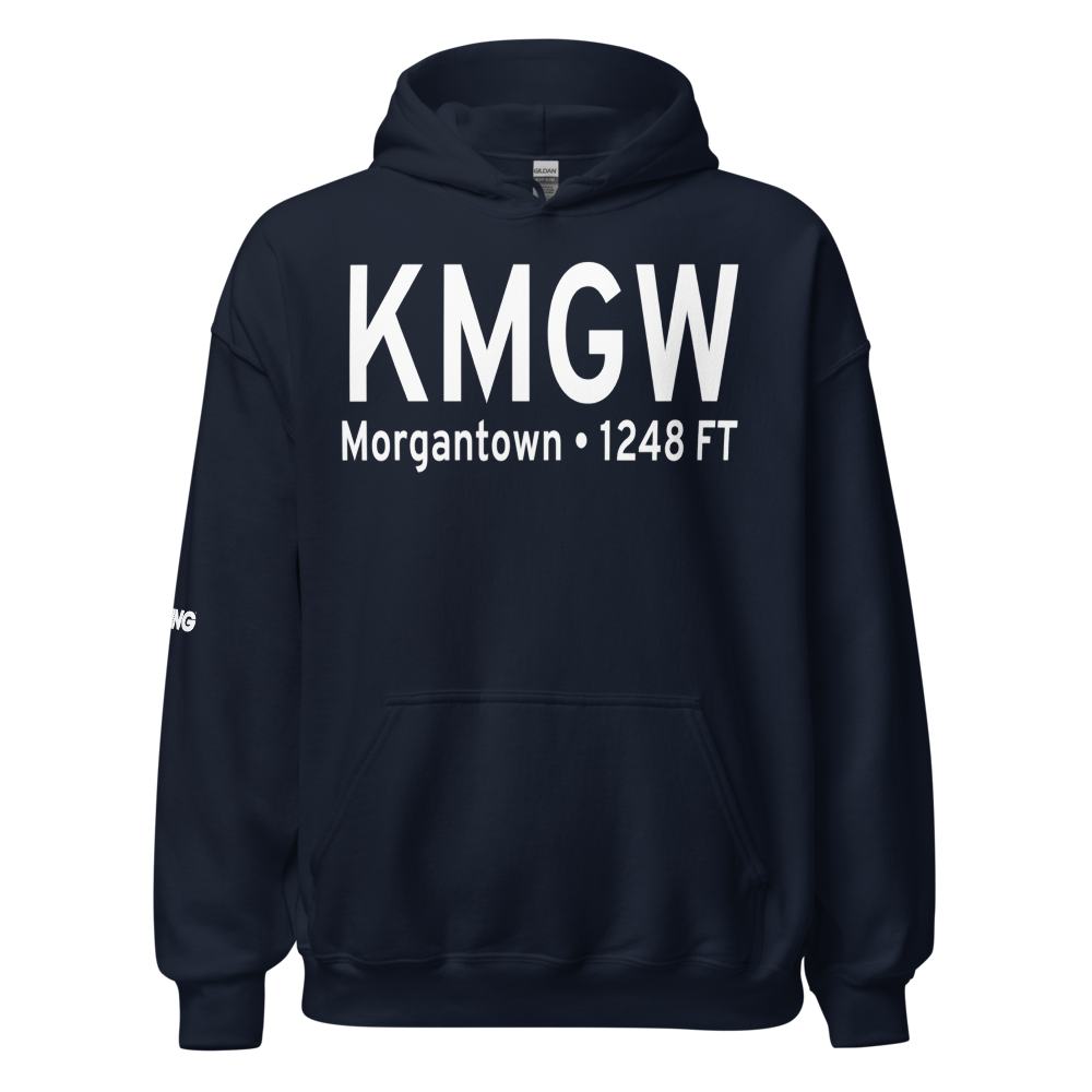 Morgantown Municipal Walter L. Bill Hart Field (KMGW) ICAO Hoodie Sweatshirt 