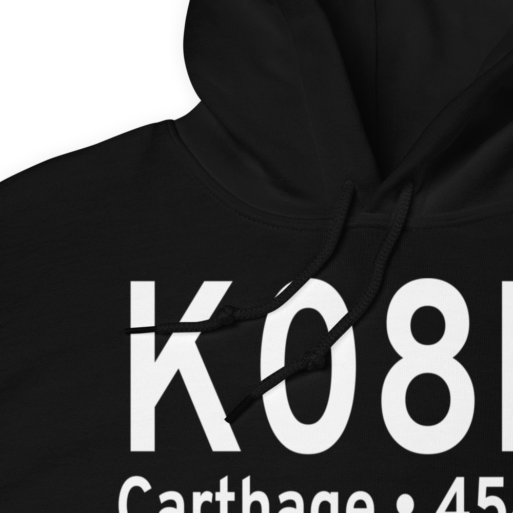 Carthage-Leake County Airport (K08M) ICAO Hoodie Sweatshirt 