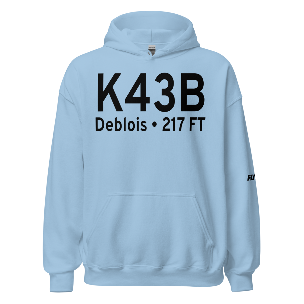 Deblois Flight Strip (K43B) ICAO Hoodie Sweatshirt 