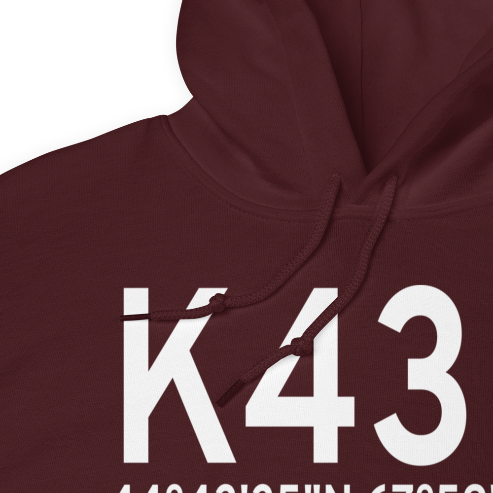 Deblois Flight Strip (K43B) ICAO Hoodie Sweatshirt 