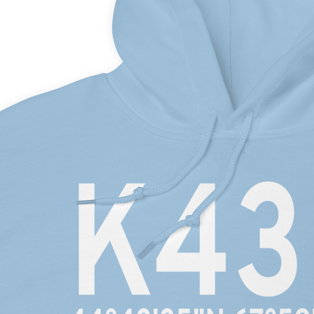 Deblois Flight Strip (K43B) ICAO Hoodie Sweatshirt 