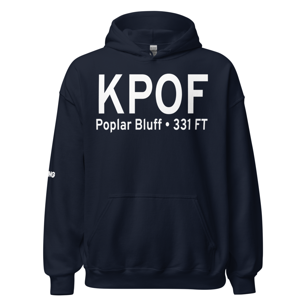 Poplar Bluff Municipal Airport (KPOF) ICAO Hoodie Sweatshirt 