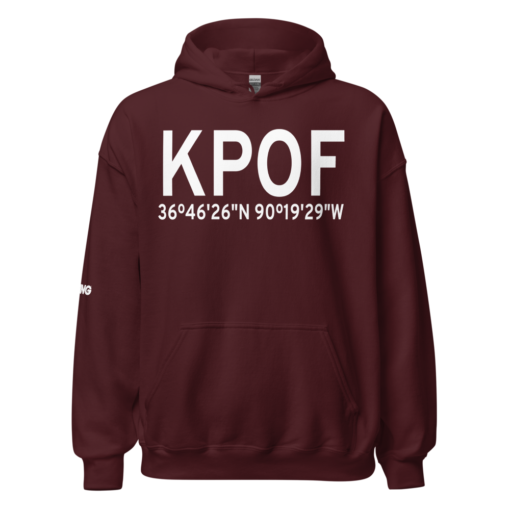 Poplar Bluff Municipal Airport (KPOF) ICAO Hoodie Sweatshirt 
