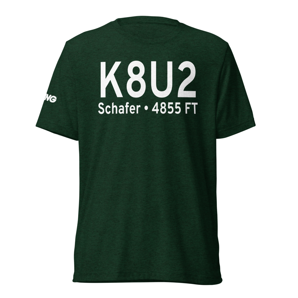 Schafer Usfs Airport (K8U2) ICAO Tri-blend T-Shirt 