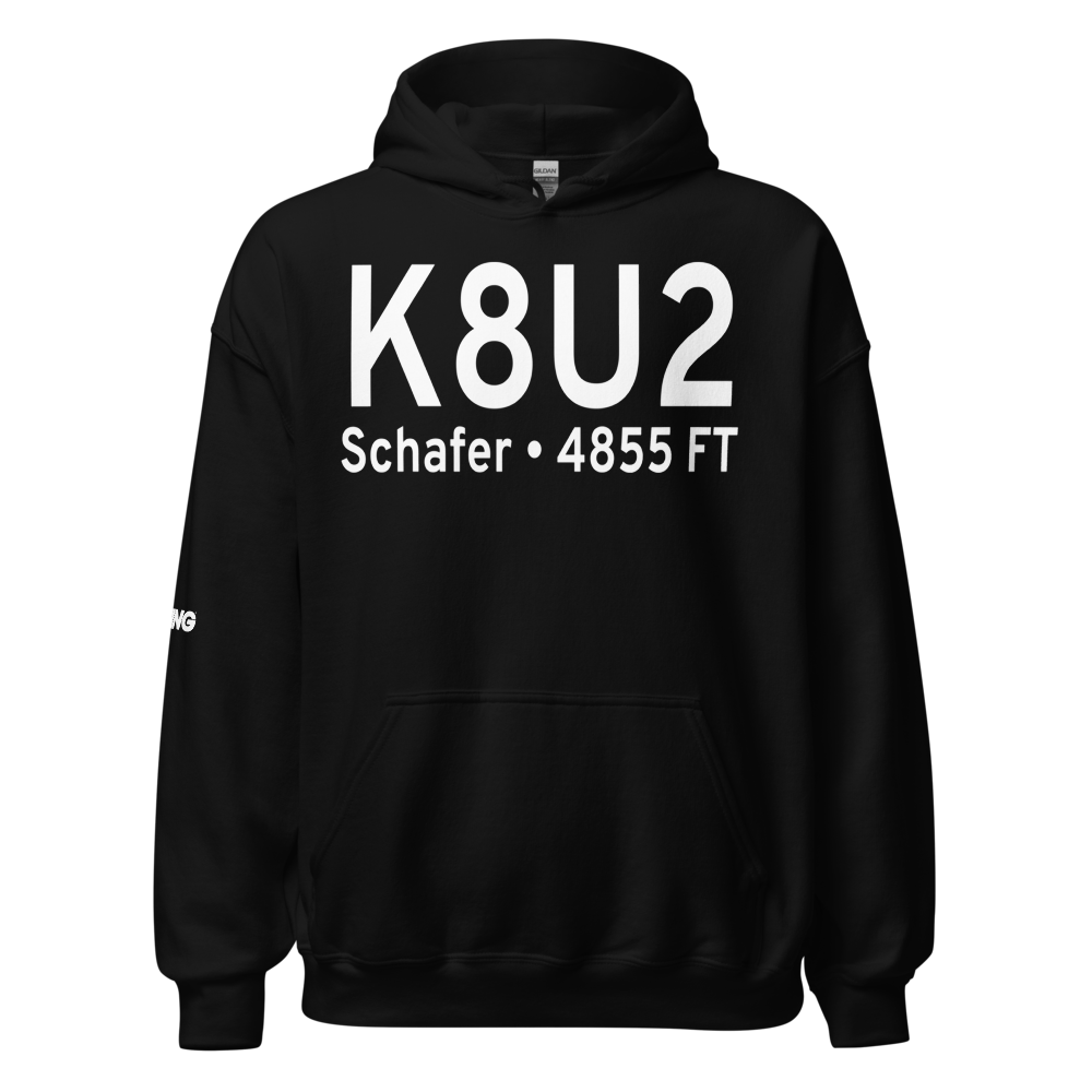 Schafer Usfs Airport (K8U2) ICAO Hoodie Sweatshirt 