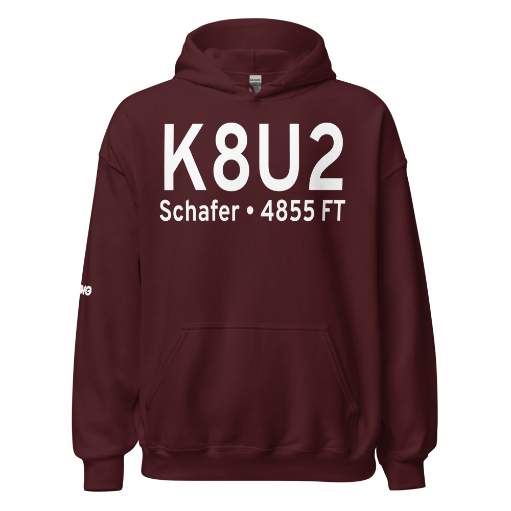 Schafer Usfs Airport (K8U2) ICAO Hoodie Sweatshirt 