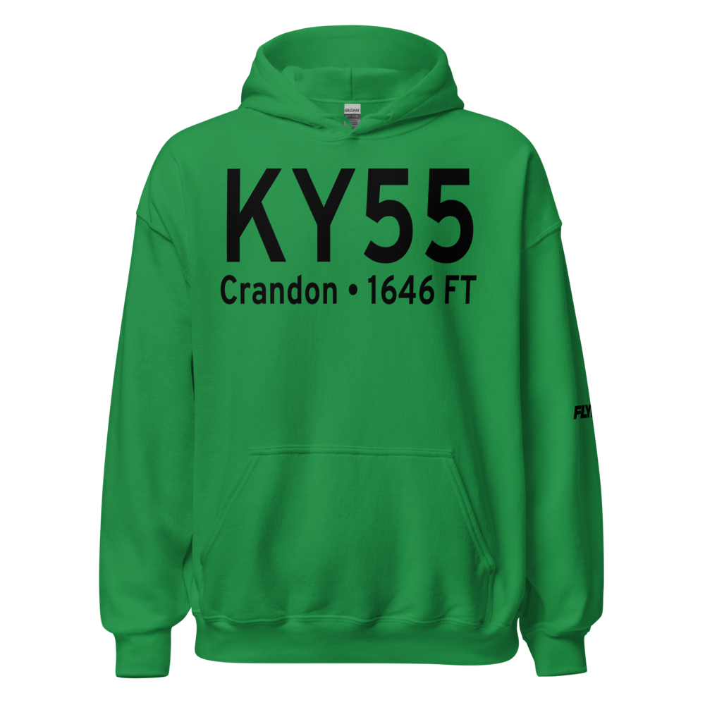 Crandon Municipal Airport (KY55) ICAO Hoodie Sweatshirt 