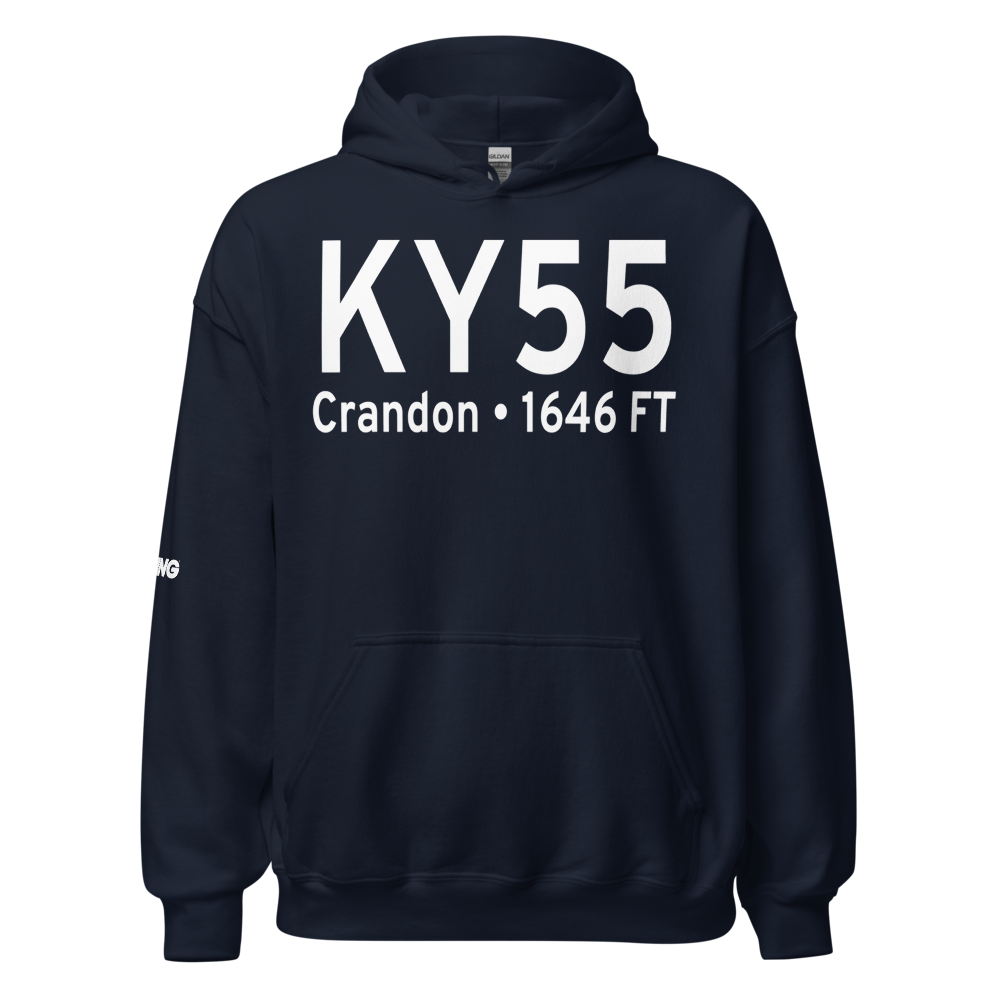 Crandon Municipal Airport (KY55) ICAO Hoodie Sweatshirt 