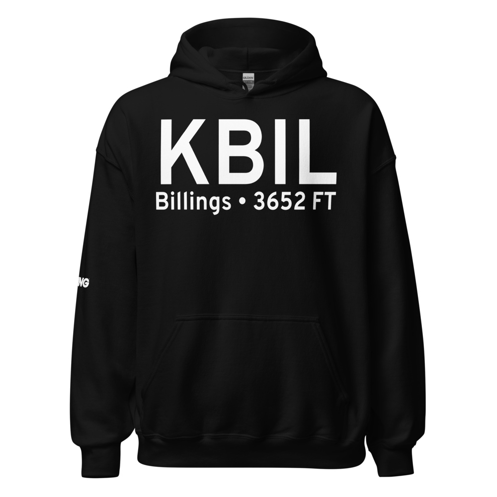 Billings Logan International Airport (KBIL) ICAO Hoodie Sweatshirt 