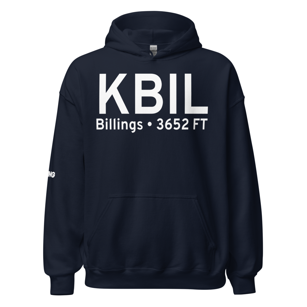 Billings Logan International Airport (KBIL) ICAO Hoodie Sweatshirt 