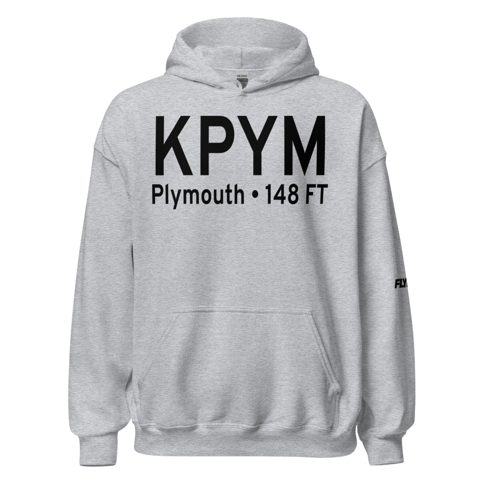 Plymouth Municipal Airport (KPYM) ICAO Hoodie Sweatshirt 