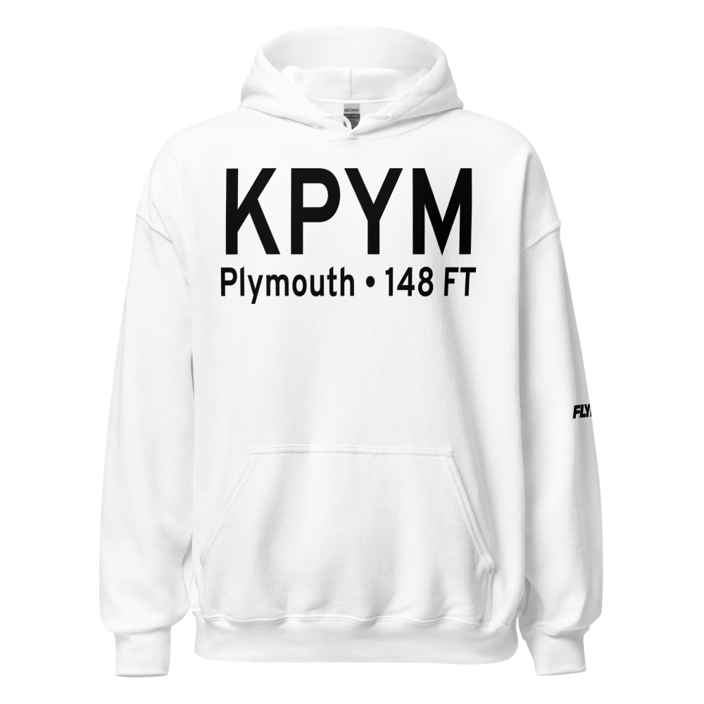 Plymouth Municipal Airport (KPYM) ICAO Hoodie Sweatshirt 