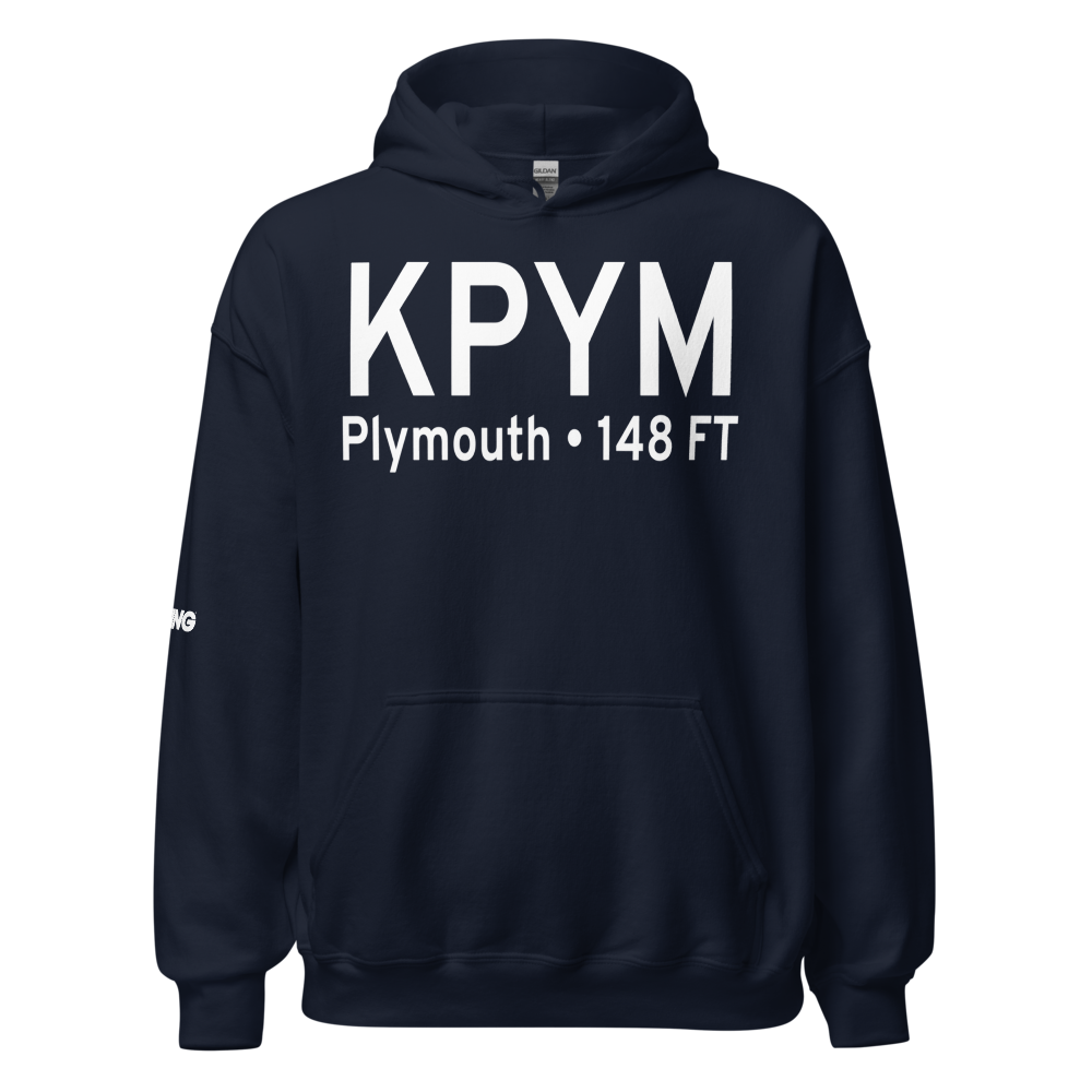 Plymouth Municipal Airport (KPYM) ICAO Hoodie Sweatshirt 