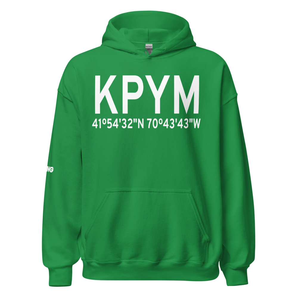 Plymouth Municipal Airport (KPYM) ICAO Hoodie Sweatshirt 