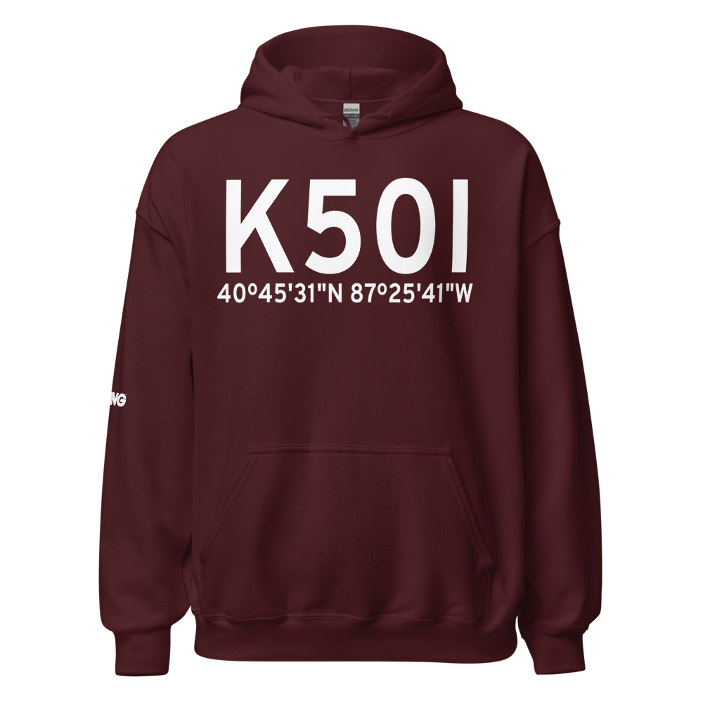 Kentland Municipal Airport (K50I) ICAO Hoodie Sweatshirt 