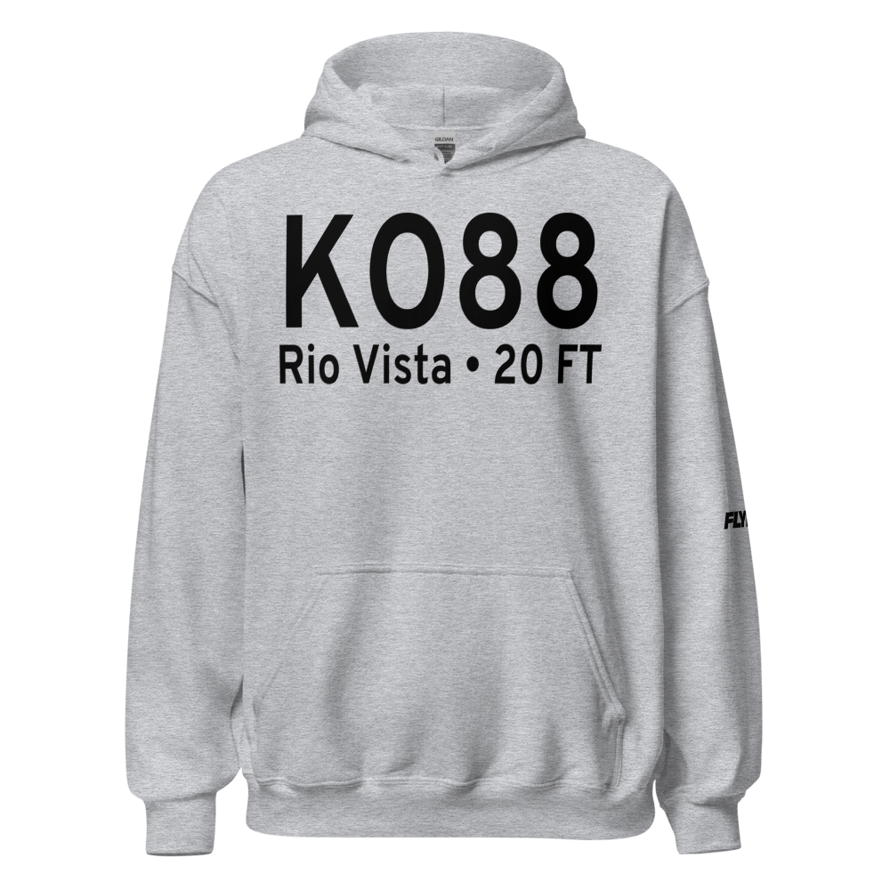 Rio Vista Municipal Airport (KO88) ICAO Hoodie Sweatshirt 