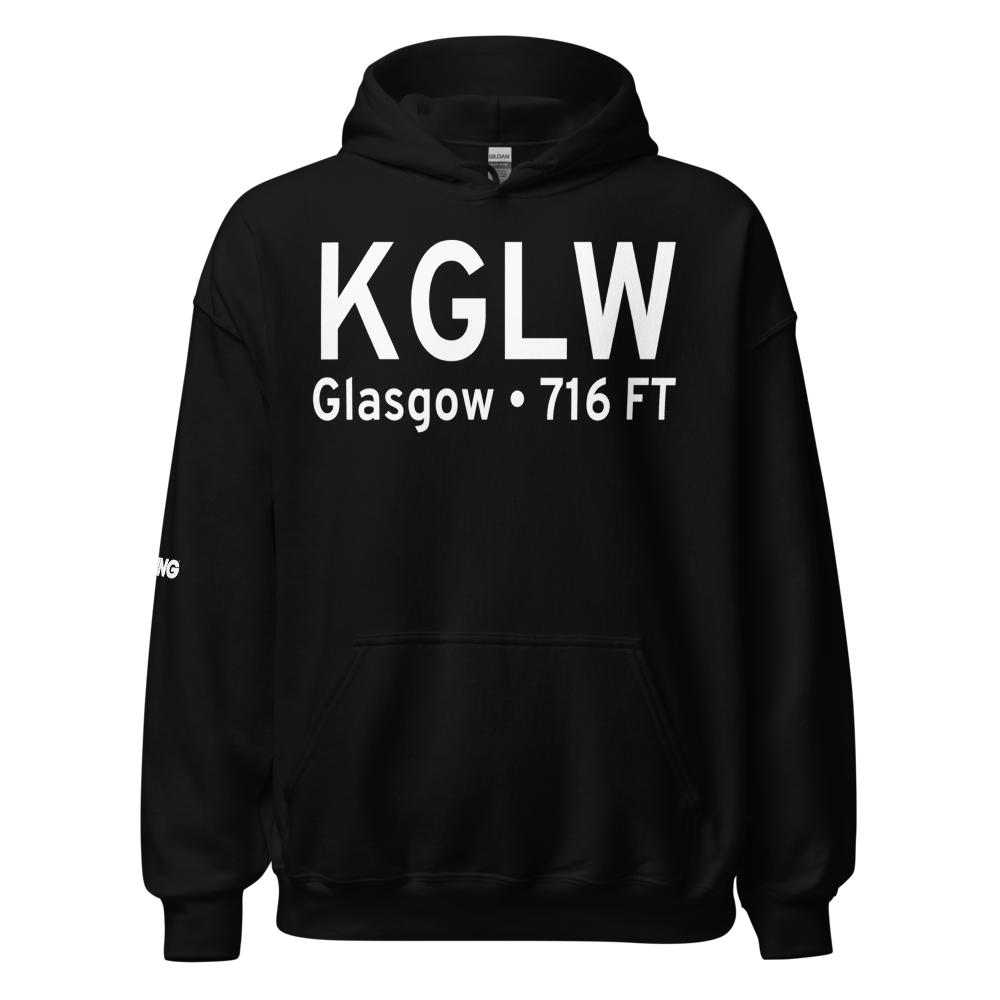 Glasgow Municipal Airport (KGLW) ICAO Hoodie Sweatshirt 