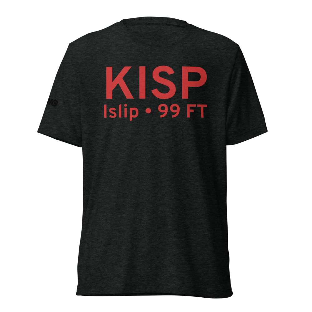 Long Island Mac Arthur Airport (KISP) ICAO Tri-blend T-Shirt 