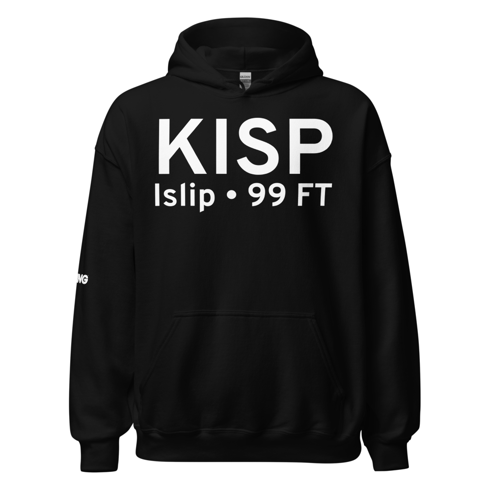 Long Island Mac Arthur Airport (KISP) ICAO Hoodie Sweatshirt 