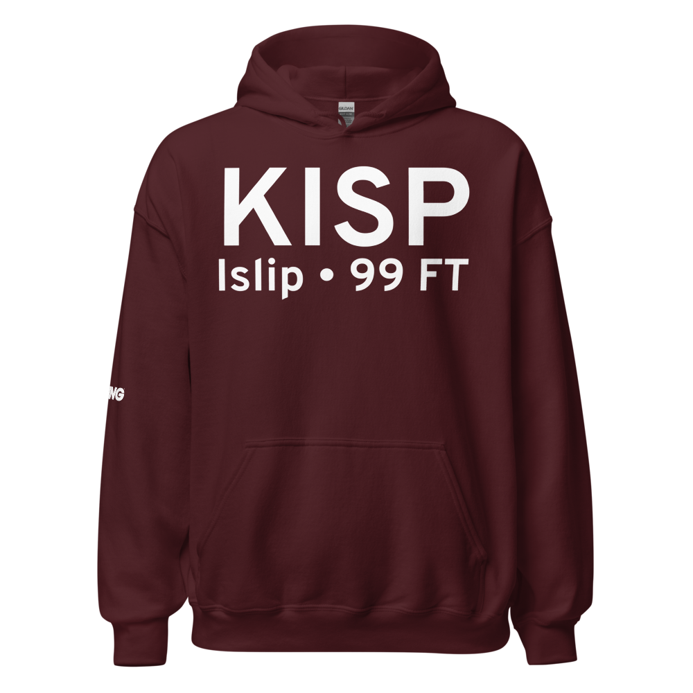Long Island Mac Arthur Airport (KISP) ICAO Hoodie Sweatshirt 