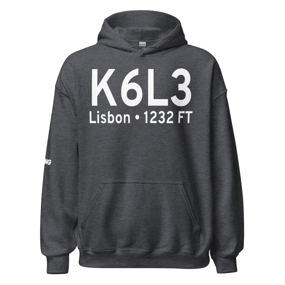 Lisbon Municipal Airport (K6L3) ICAO Hoodie Sweatshirt 