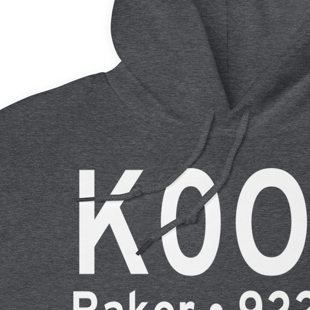 Baker Airport (K0O2) ICAO Hoodie Sweatshirt 