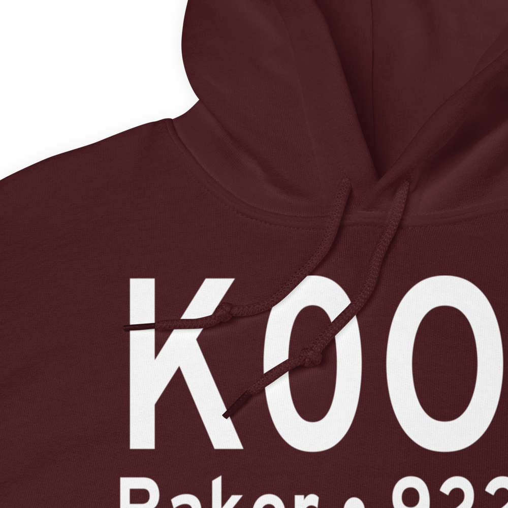 Baker Airport (K0O2) ICAO Hoodie Sweatshirt 