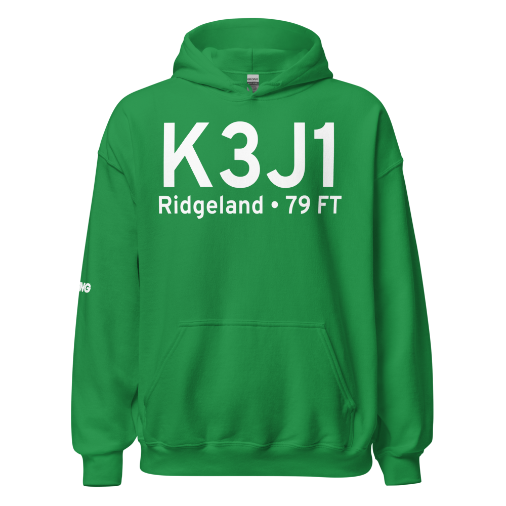 Ridgeland-Claude Dean Airport (K3J1) ICAO Hoodie Sweatshirt 
