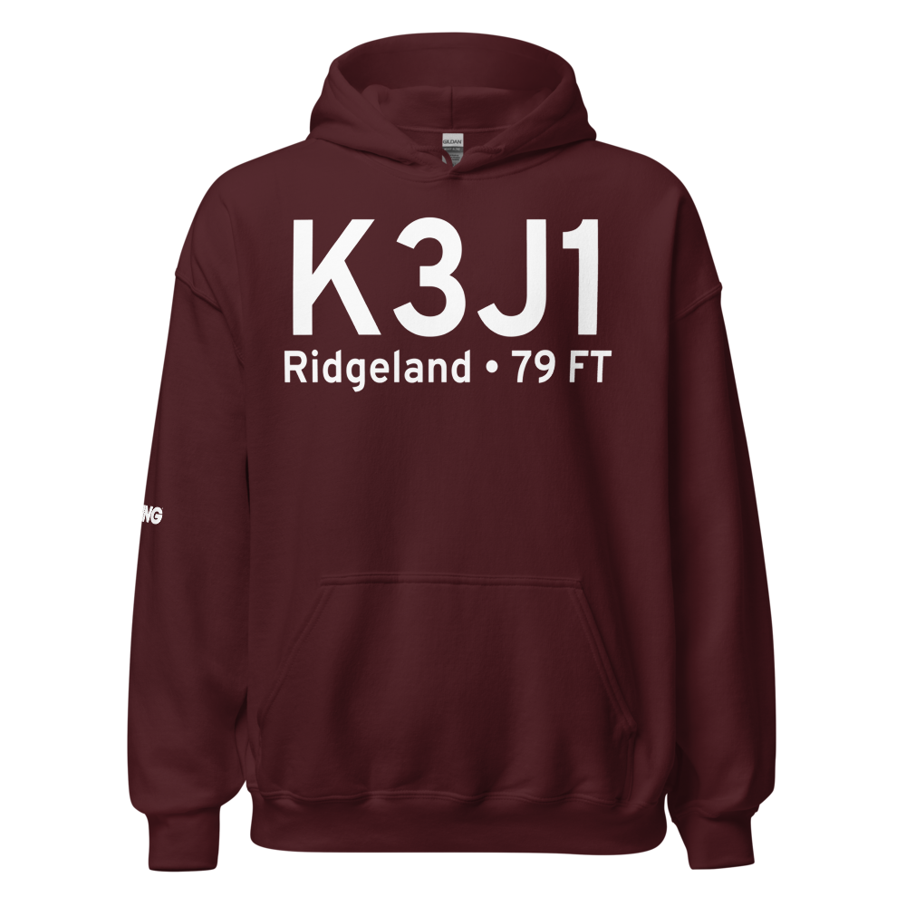 Ridgeland-Claude Dean Airport (K3J1) ICAO Hoodie Sweatshirt 