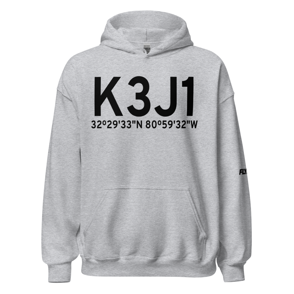 Ridgeland-Claude Dean Airport (K3J1) ICAO Hoodie Sweatshirt 