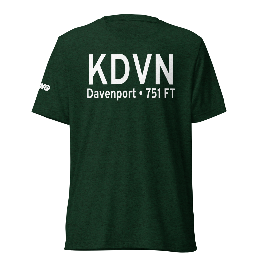 Davenport Municipal Airport (KDVN) ICAO Tri-blend T-Shirt 