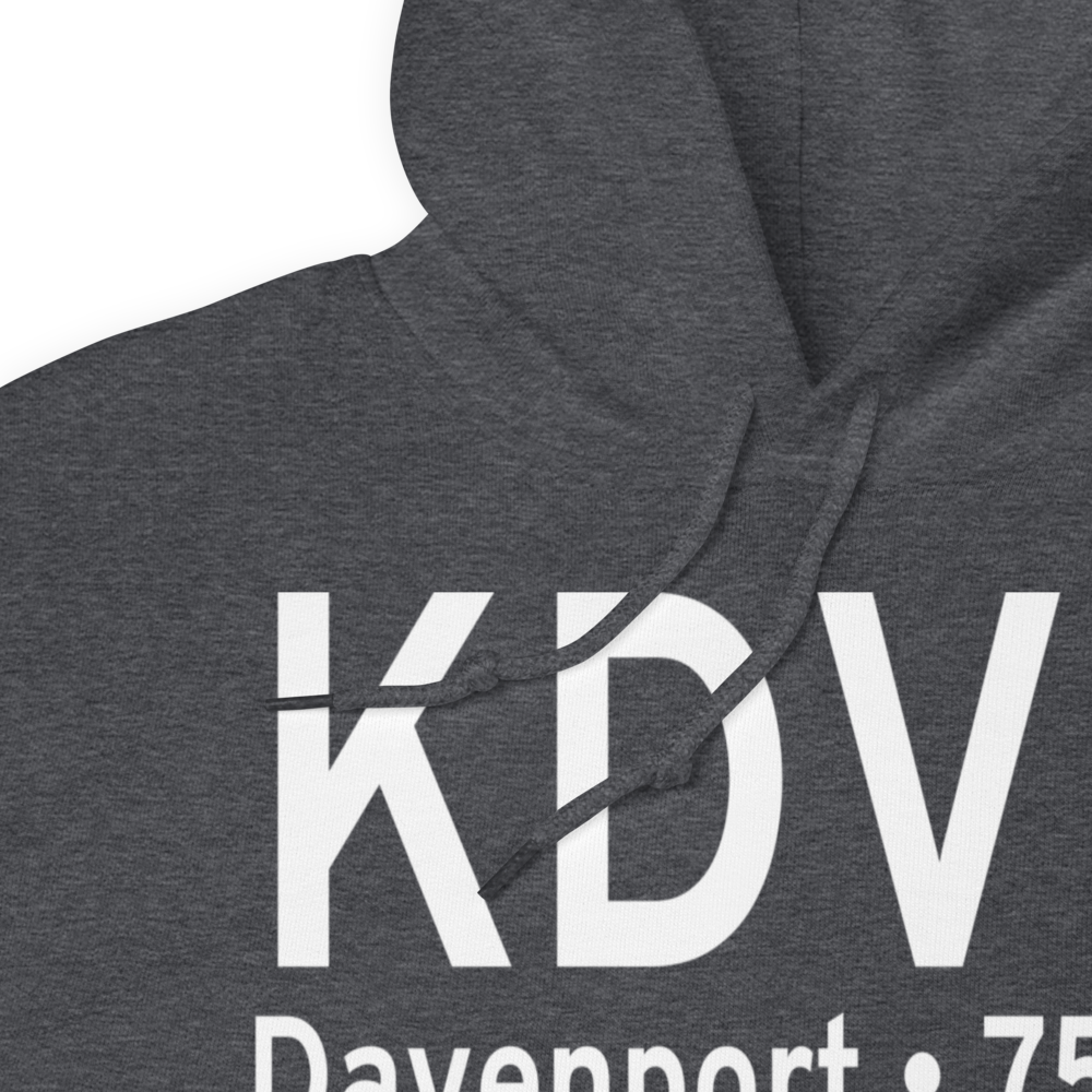 Davenport Municipal Airport (KDVN) ICAO Hoodie Sweatshirt 