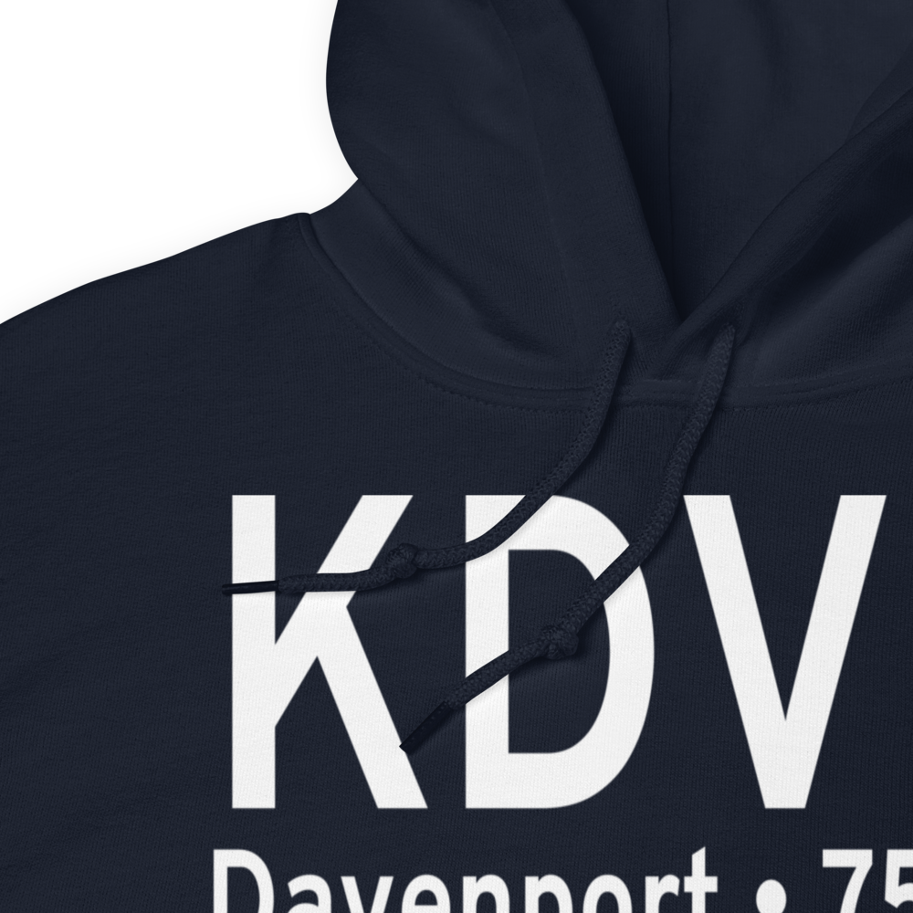 Davenport Municipal Airport (KDVN) ICAO Hoodie Sweatshirt 