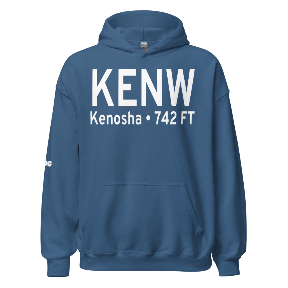 Kenosha Regional Airport (KENW) ICAO Hoodie Sweatshirt 
