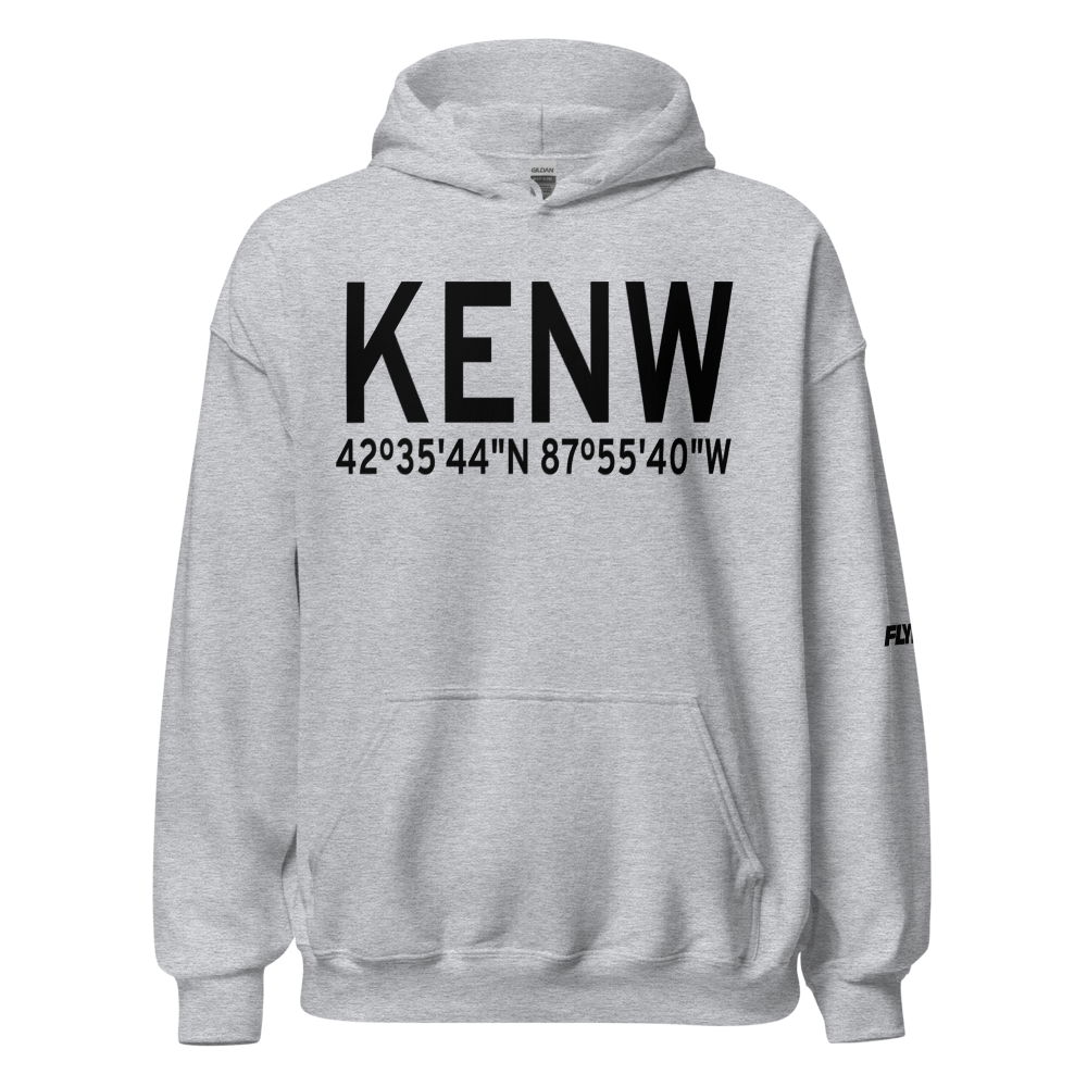 Kenosha Regional Airport (KENW) ICAO Hoodie Sweatshirt 