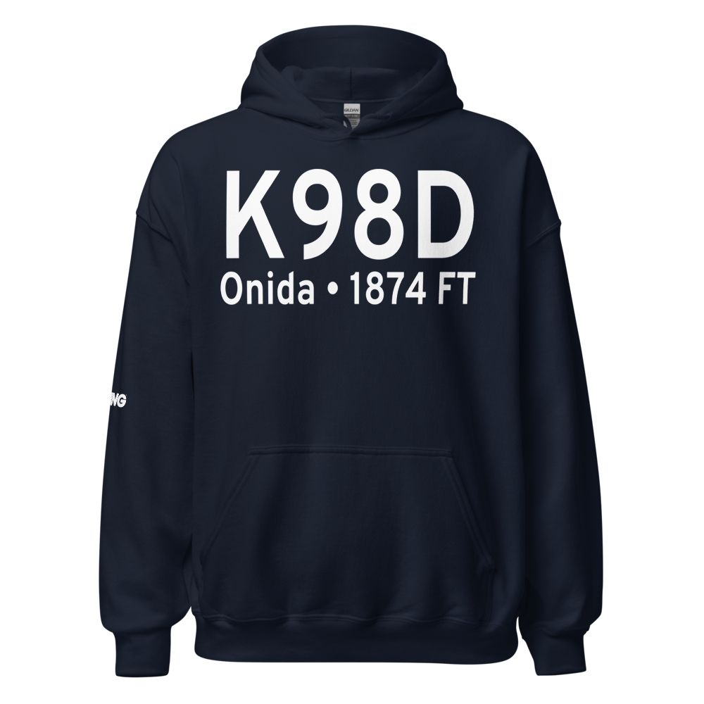 Onida Municipal Airport (K98D) ICAO Hoodie Sweatshirt 